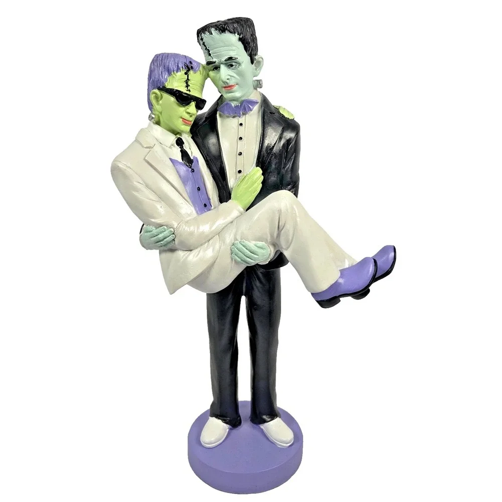 Ghoul Bash 12 Inch Frankenstein Monster Couple Figurine Groom Halloween Decor